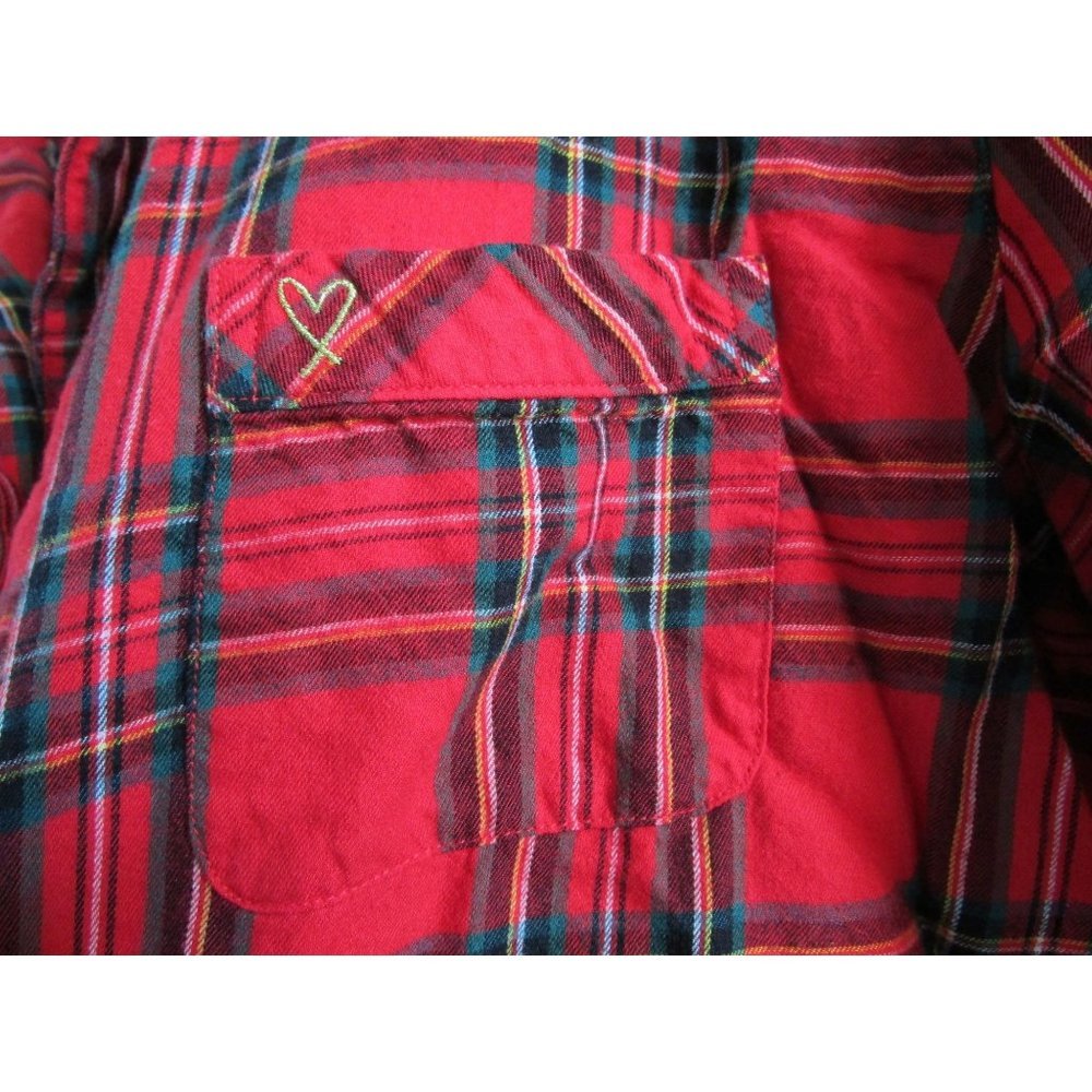 Victorias Secret Red Plaid Cotton Blend Pajama Set GUC Ladies XL Soft Comfy - Picture 11 of 15